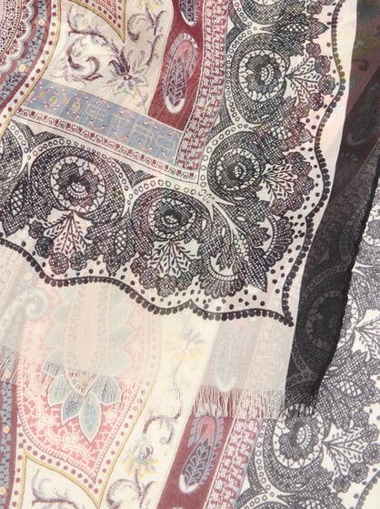 SILK SCARF WITH PLACED PRINT
