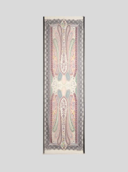 SILK SCARF WITH PLACED PRINT
