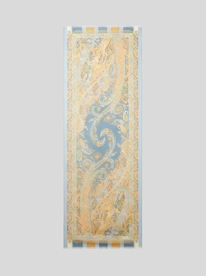 SILK SCARF WITH FLORAL LEAFY MOTIF
