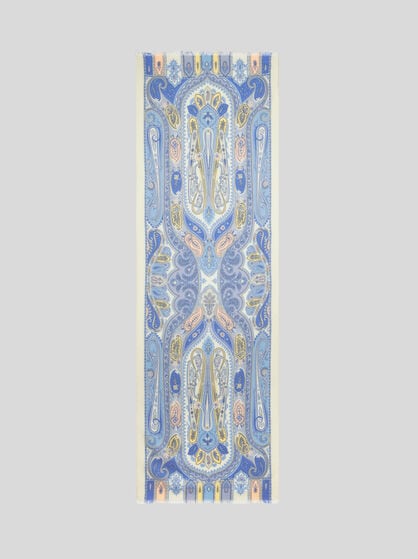 PRINTED SILK AND CASHMERE SCARF