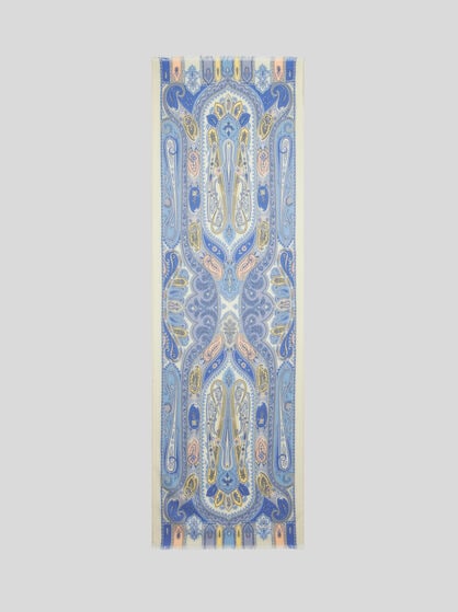 PRINTED SILK AND CASHMERE SCARF