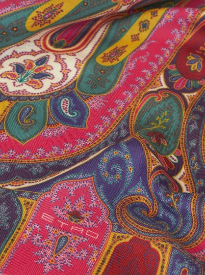 PRINTED SILK AND CASHMERE SCARF