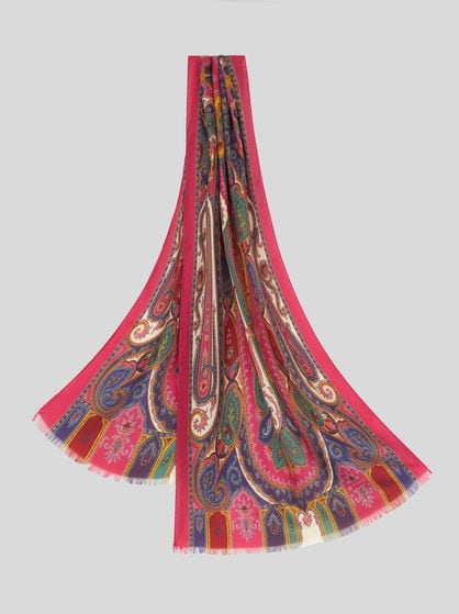 PRINTED SILK AND CASHMERE SCARF