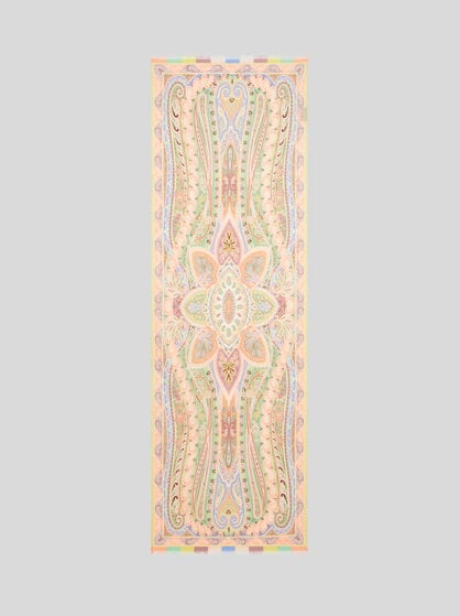 WOOL AND SILK SCARF WITH CENTRED PRINT