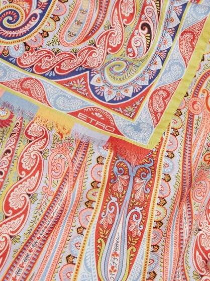 WOOL AND SILK SCARF WITH CENTRED PRINT