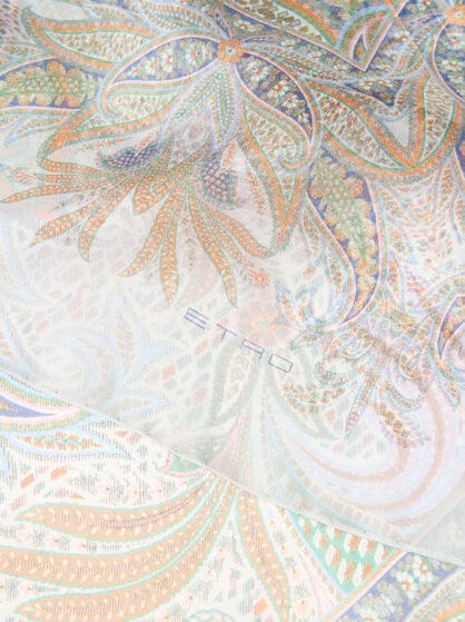 SILK SCARF WITH FOLIAGE MOTIF