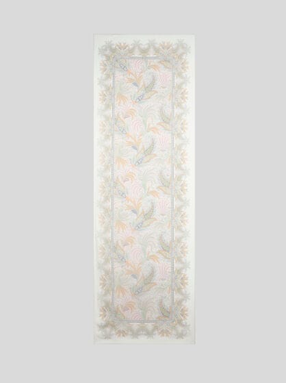 SILK SCARF WITH FOLIAGE MOTIF