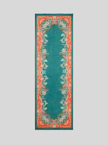 CASHMERE-BLEND SCARF WITH DAFFODIL MOTIF