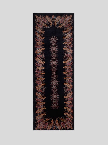 SILK-BLEND SCARF WITH PLACED PRINT