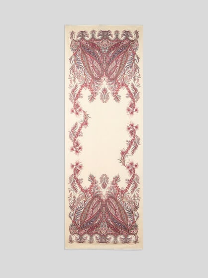 CASHMERE-BLEND SCARF WITH PLACED PRINT