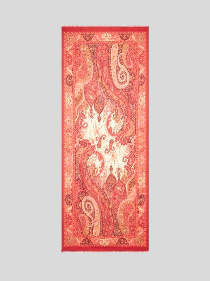 WOOL AND SILK SCARF WITH PAISLEY PRINT