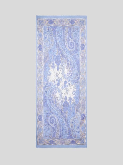 WOOL AND SILK SCARF WITH PAISLEY PRINT