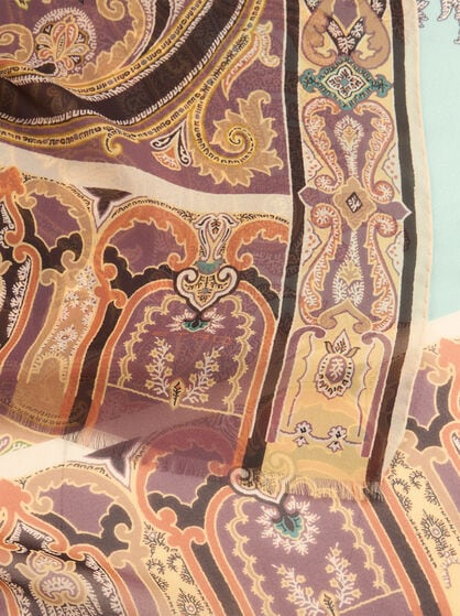 SILK SCARF WITH PLACED PRINT