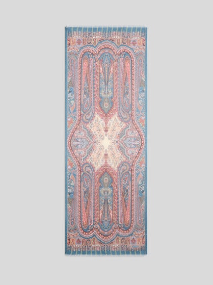 SILK SCARF WITH PLACED PRINT