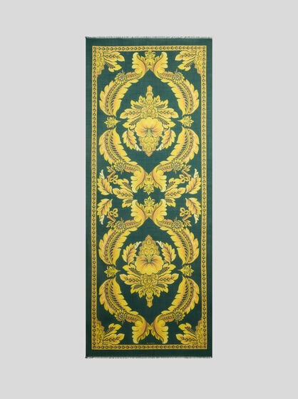 SCARF WITH FLOWER AND BEE MOTIF