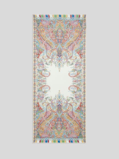 SILK SCARF WITH MULTICOLOURED PRINT
