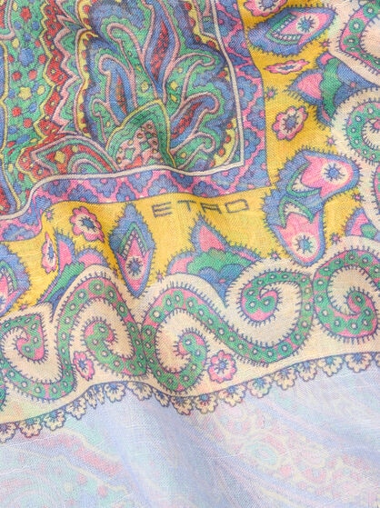SLUB SCARF WITH PAISLEY MOTIF