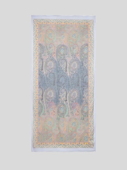 SLUB SCARF WITH PAISLEY MOTIF