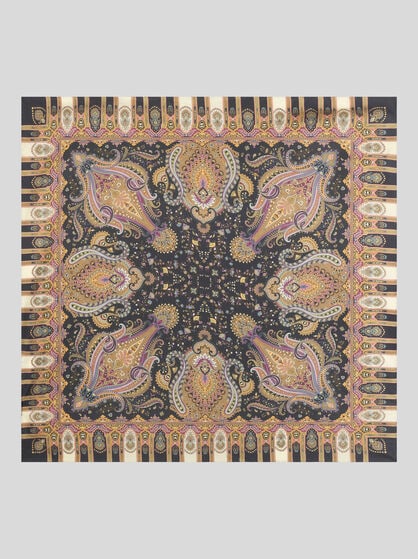 SILK TWILL SCARF WITH PAISLEY MOTIF