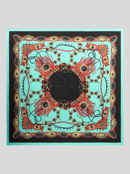 SILK SCARF WITH JEWEL MOTIF