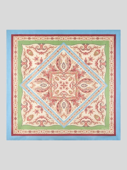 SILK SCARF WITH PLACED PRINT