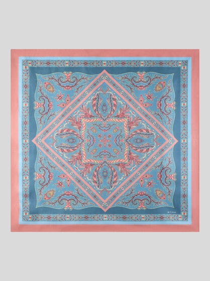 SILK SCARF WITH PLACED PRINT