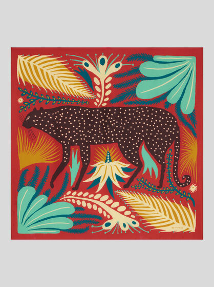 ETRO X TABBY BOOTH SILK TWILL SCARF WITH PLACED PRINT