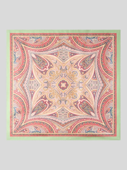 SILK SCARF WITH PLACED PRINT
