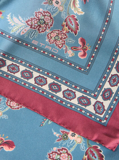 SILK SCARF WITH PLACED PRINT