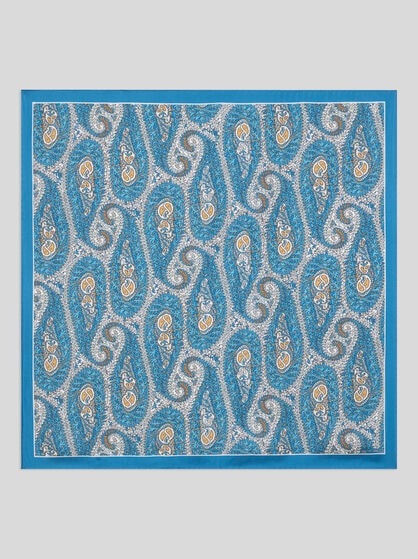 ペイズリーリーフモチーフ シルク スカーフ