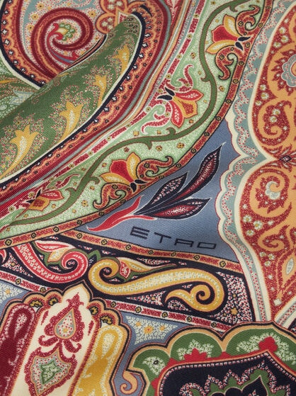 WOOL AND SILK SHAWL WITH PRINT