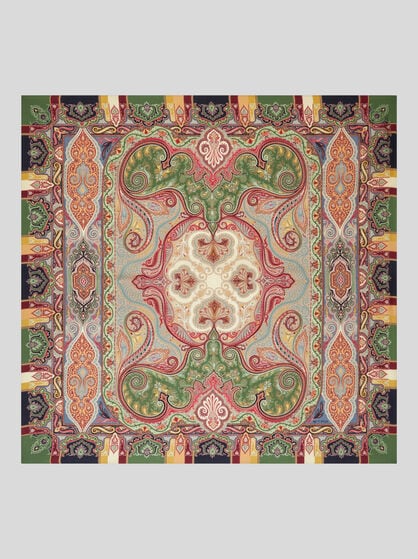 WOOL AND SILK SHAWL WITH PRINT
