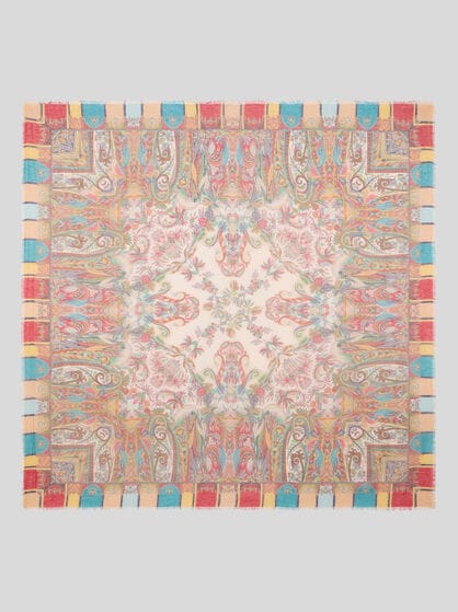 MODAL-BLEND SHAWL WITH PAISLEY FOLIAGE MOTIF
