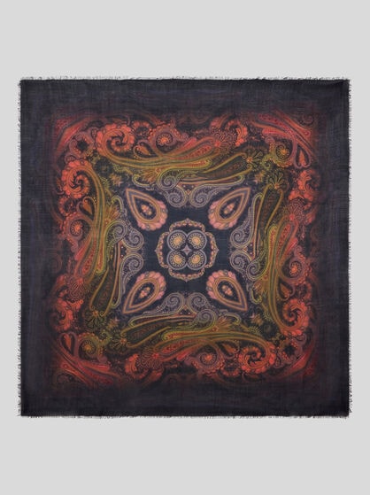 WOOL, CASHMERE AND SILK SHAWL WITH DEGRAD&Eacute; MOTIF