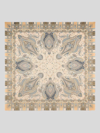 MODAL AND CASHMERE SHAWL WITH PAISLEY MOTIF