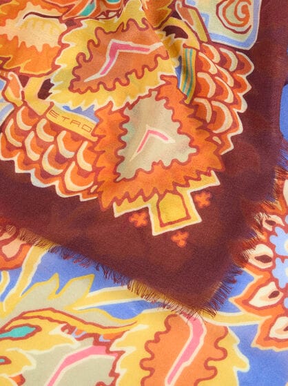 PRINTED CASHMERE AND SILK SHAWL