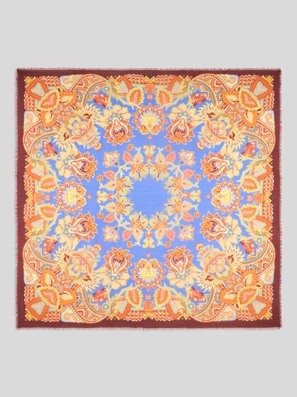 PRINTED CASHMERE AND SILK SHAWL