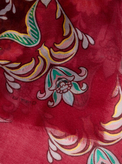 CASHMERE-BLEND SHAWL WITH DAFFODIL MOTIF