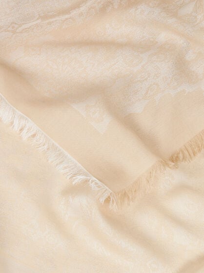 SHAWL WITH JACQUARD PAISLEY AND MEDALLION MOTIF
