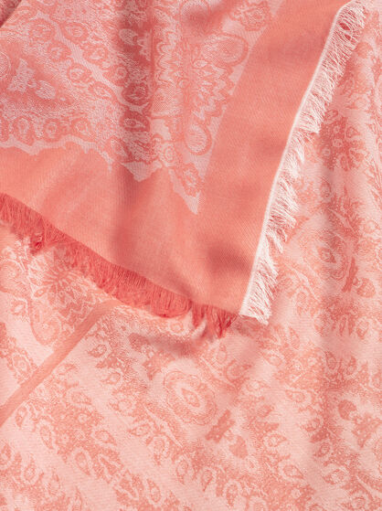 SHAWL WITH JACQUARD PAISLEY AND MEDALLION MOTIF