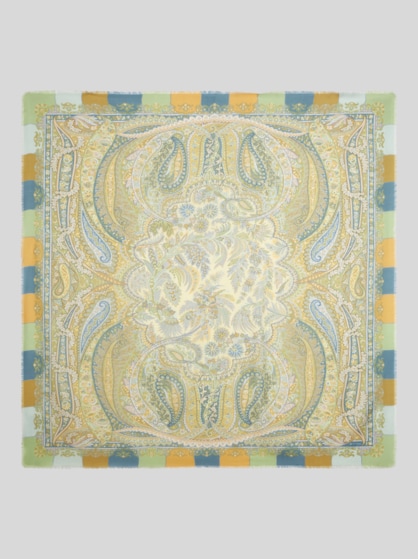 WOOL AND SILK SHAWL WITH PRINT