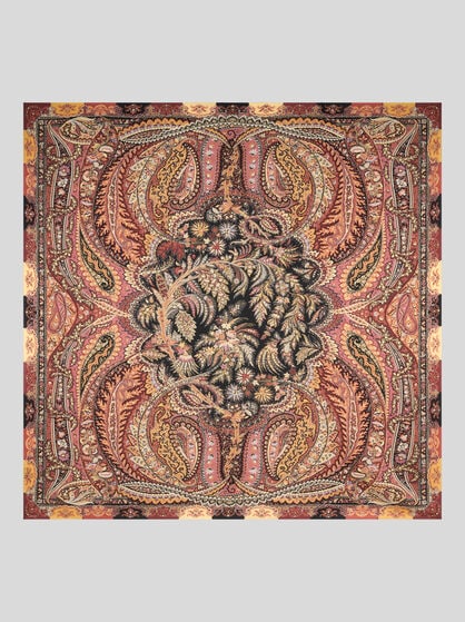 WOOL AND SILK SHAWL WITH PRINT