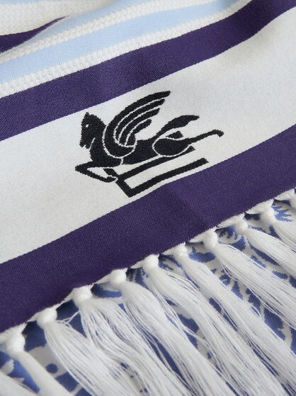 프린지 장식 페이즐리 비치 타월