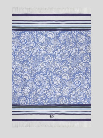 프린지 장식 페이즐리 비치 타월