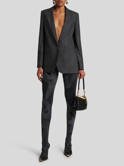 METALLIC JACQUARD TIGHTS