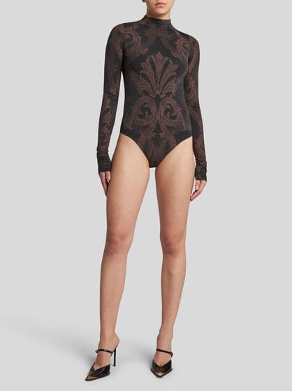 METALLIC JACQUARD BODYSUIT