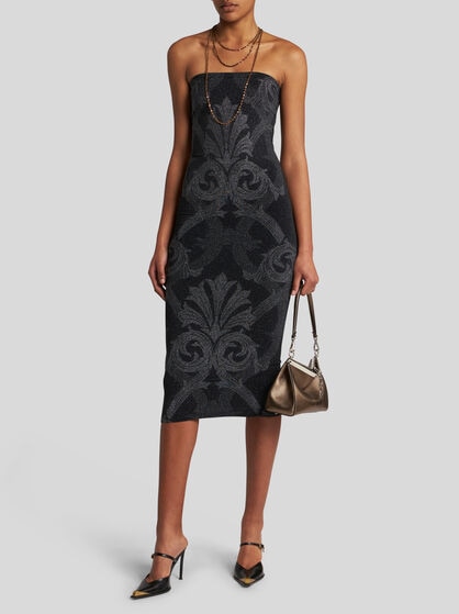 METALLIC JACQUARD DRESS