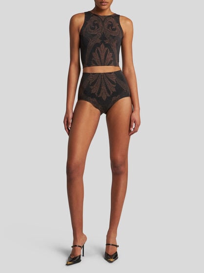 METALLIC JACQUARD SHORTS
