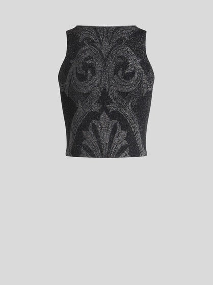 METALLIC JACQUARD TOP