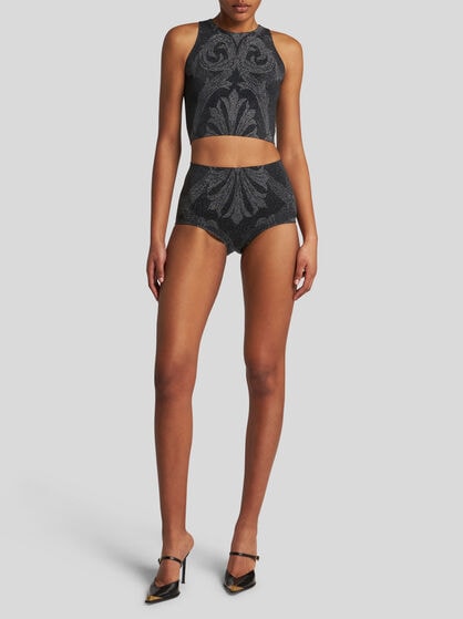 METALLIC JACQUARD TOP